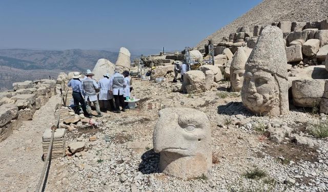Nemrut'taki 2 bin yıllık heykeller nano teknolojiyle güçlendiriliyor