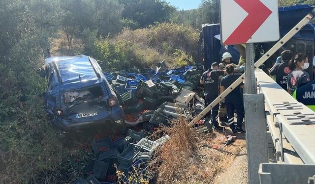 Virajı alamayan kamyon dehşet saçtı: 1 ölü, 1 yaralı