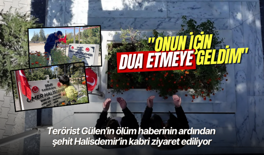 Terörist Gülen'in ölüm haberinin ardından şehit Halisdemir'in kabri ziyaret ediliyor