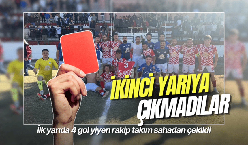 İlk yarıda 4 gol yiyen rakip takım sahadan çekildi