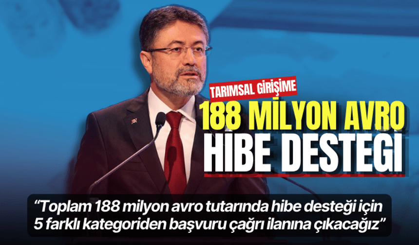 Tarımsal girişime 188 milyon avro hibe desteği