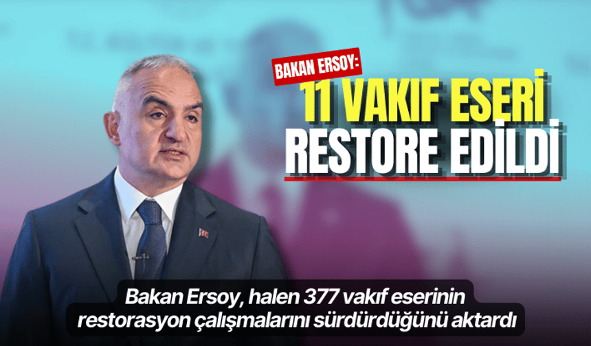 Bakan Ersoy: Deprem bölgesinde geçtiğimiz yıl 11 vakıf eseri restore edildi