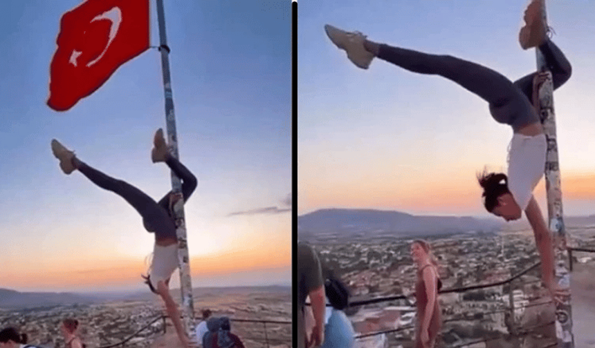 Nevşehir'de Türk bayrağı direğinde yapılan uygunsuz hareketlere soruşturma