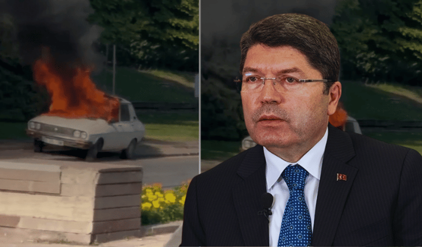 Bakan Tunç, TBMM önünde araç yakan şahsın tutuklanma nedenini açıkladı