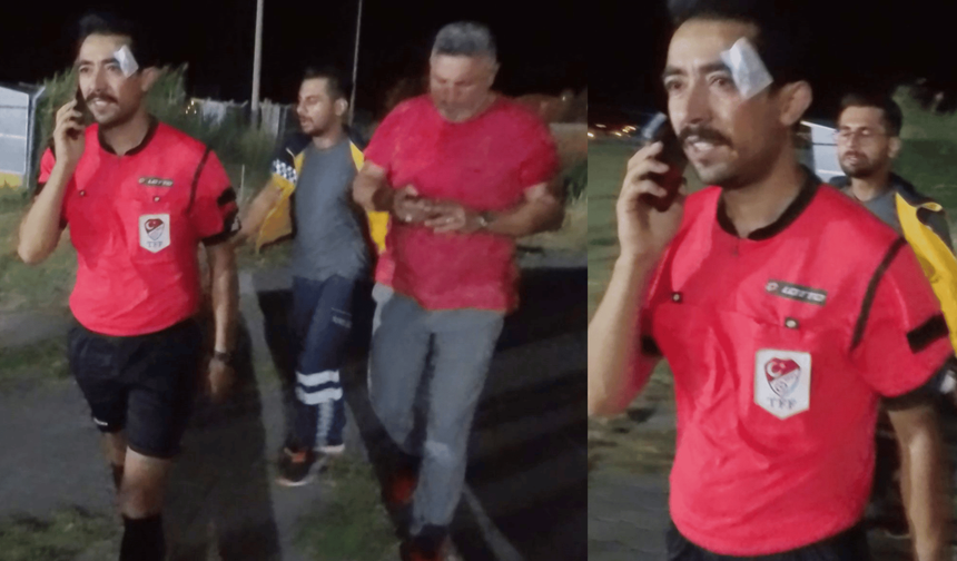 Hakem kırmızı kart gösterdi, futbolcu yumrukladı