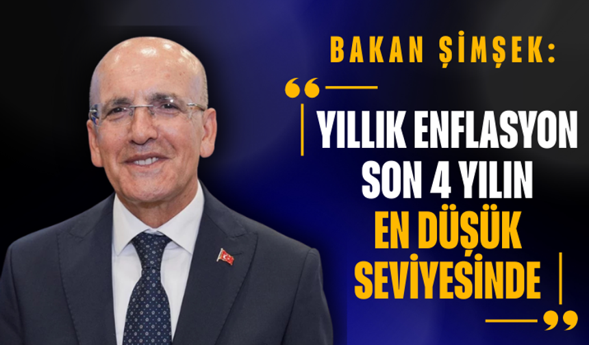 Bakan Şimşek: Yıllık enflasyon son 4 yılın en düşük seviyesinde