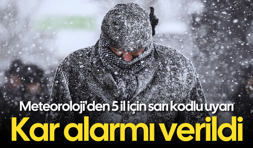 Kar alarmı verildi: Meteoroloji'den 5 il için sarı kodlu uyarı