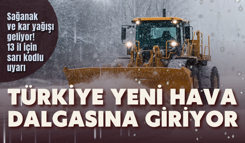 Sağanak ve kar yağışı geliyor! Meteoroloji’den 13 il için sarı kodlu uyarı…