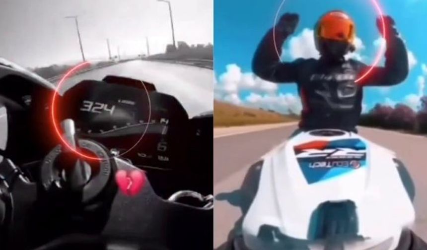324 km hıza ulaşan motosikletli ölüme meydan okudu