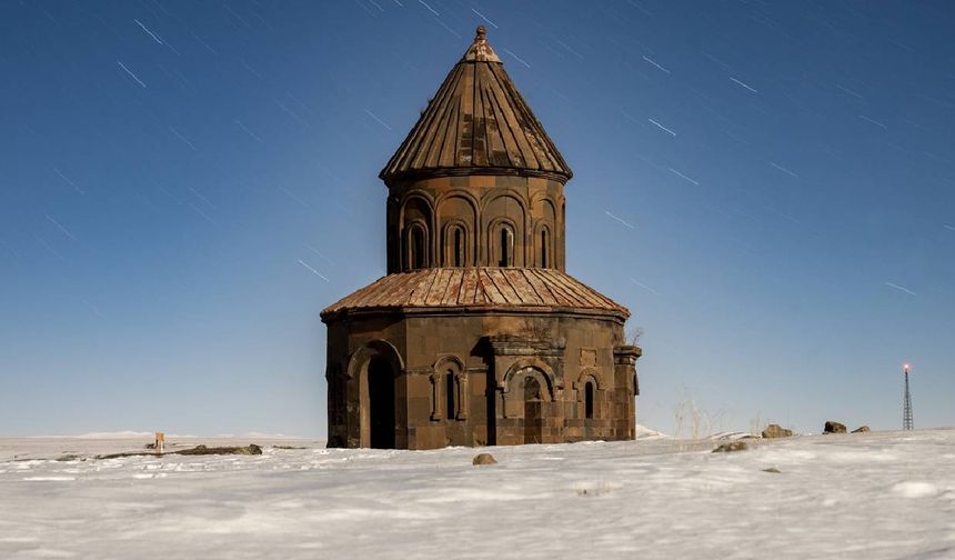 Tarihi Ani Ören Yeri'nde kış manzarası