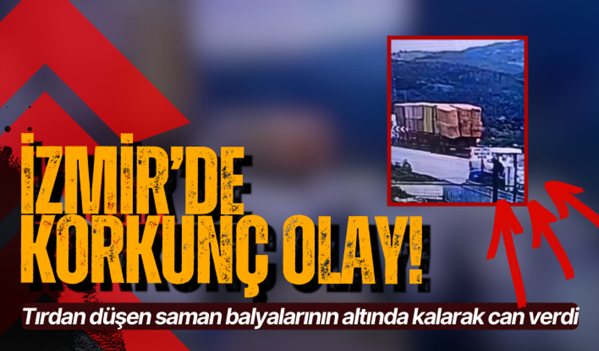 Tırdan düşen saman balyalarının altında kalarak can verdi