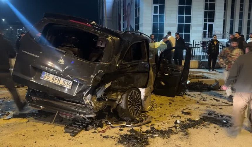 Erzurum'da zincirleme kazada 1'i ağır 7 kişi yaralandı