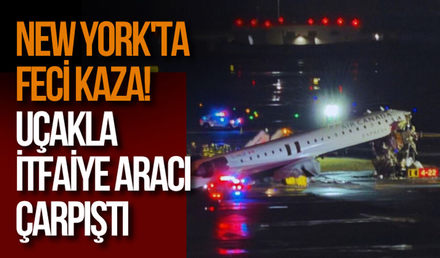 New York'ta feci kaza! Uçakla itfaiye aracı çarpıştı