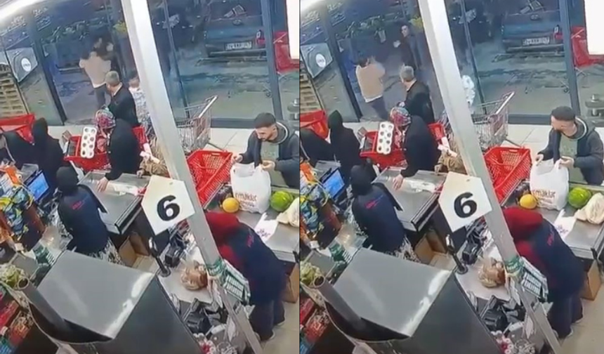 "Bakar mısın?" deyip market çalışanına kafa attı! O anlar kamerada...