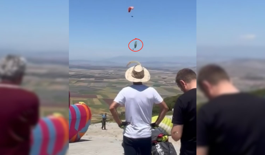 Gaziantep'te yürekleri ağza getiren kaza! Kontrolden çıkan paraşüt böyle düştü
