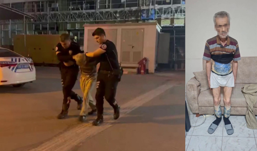 8 yıl hapis cezasıyla aranıyordu: Beline ve bacaklarına sardığı uyuşturucuyla yakalandı