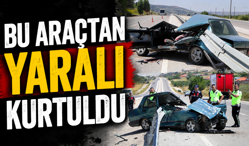 Bariyerlere saplanan otomobil hurdaya döndü!