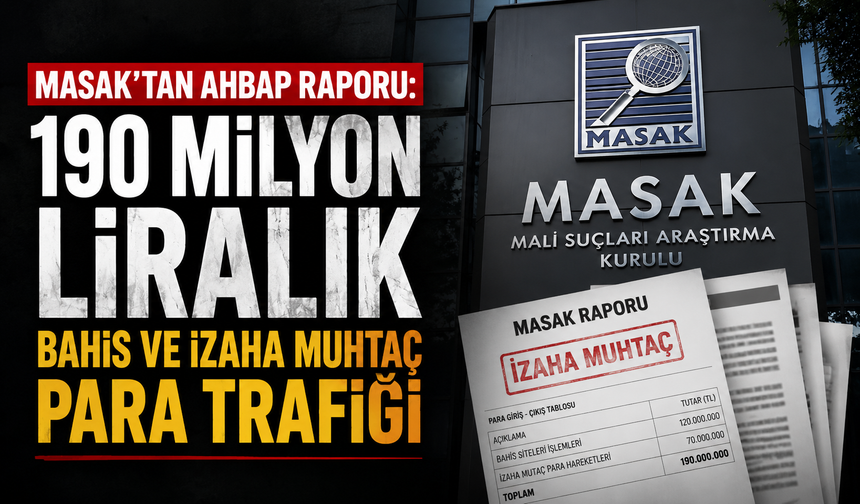 MASAK'tan Ahbap raporu: 190 milyon liralık bahis ve izaha muhtaç para trafiği