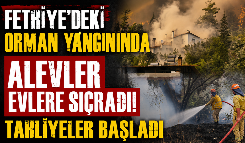 Fethiye'deki orman yangınında alevler evlere sıçradı! Tahliyeler başladı