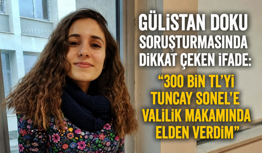 Gülistan Doku soruşturmasında dikkat çeken ifade: "300 bin TL'yi Tuncay Sonel'e valilik makamında elden verdim"