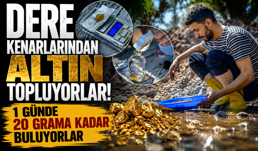 Dere kenarlarından altın topluyorlar! 1 günde 20 grama kadar buluyorlar