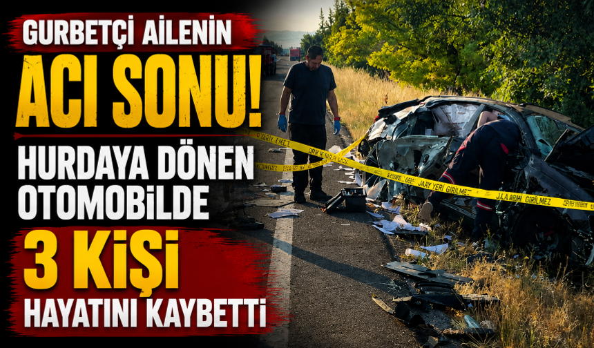 Gurbetçi ailenin acı sonu! Hurdaya dönen otomobilde 3 kişi hayatını kaybetti