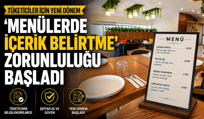 'Menülerde içerik belirtme' zorunluluğu başladı