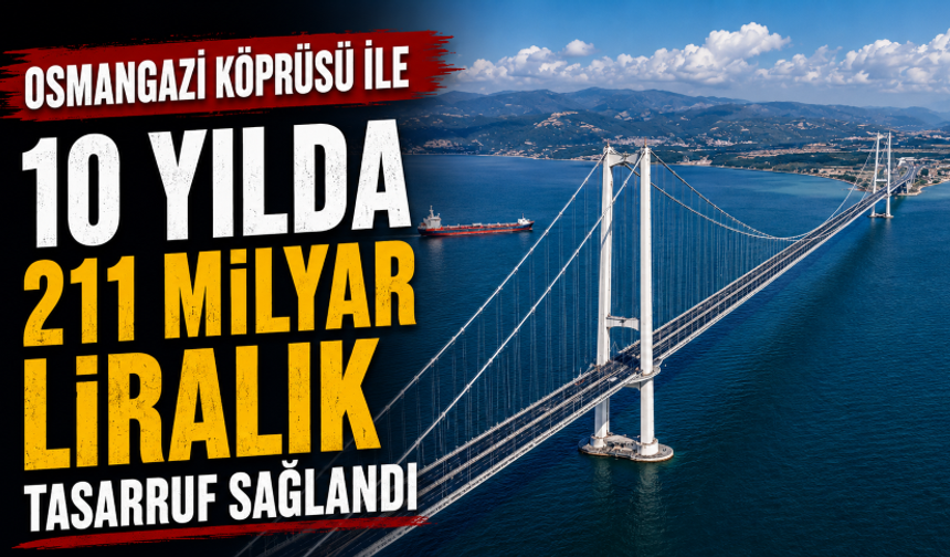 Osmangazi Köprüsü ile 10 yılda 211 milyar liralık tasarruf sağlandı