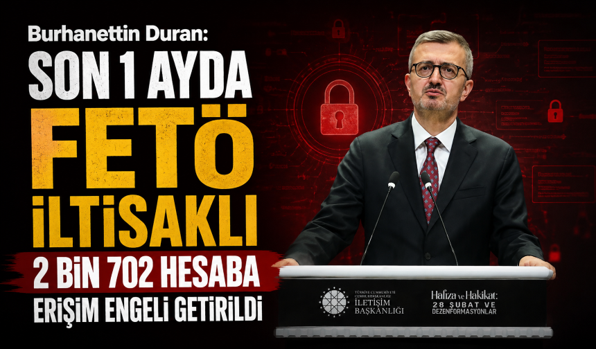 Burhanettin Duran: Son 1 ayda FETÖ iltisaklı 2 bin 702 hesaba erişim engeli getirildi