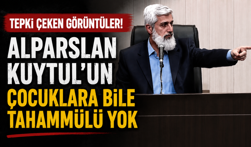 Tepki çeken görüntüler! Alparslan Kuytul'un çocuklara bile tahammülü yok