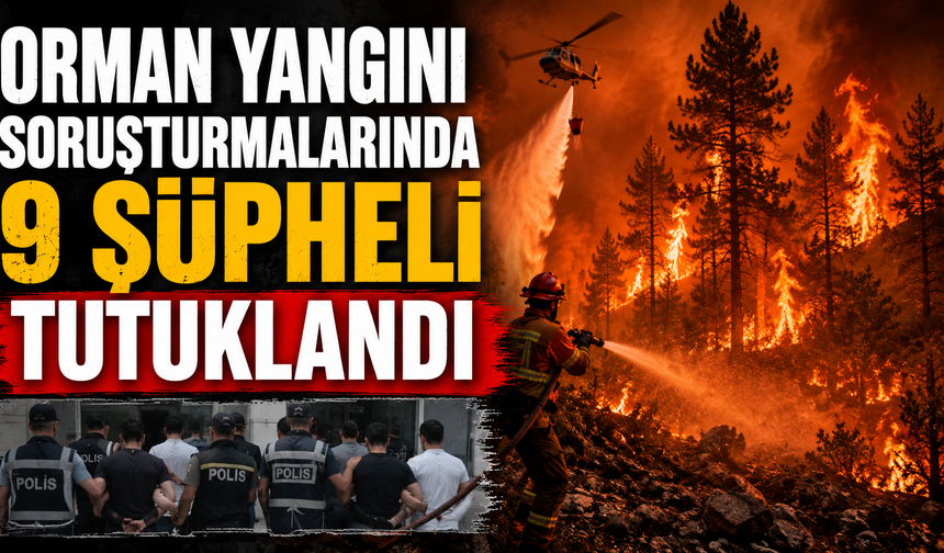 Orman yangını soruşturmalarında 9 şüpheli tutuklandı