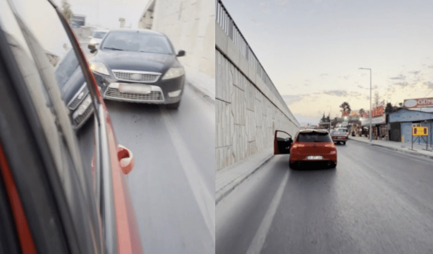 Aracına çarpılacağını anlayarak kaza anını kaydeden sürücü, ‘neyi çekiyon lan’ yanıtını aldı