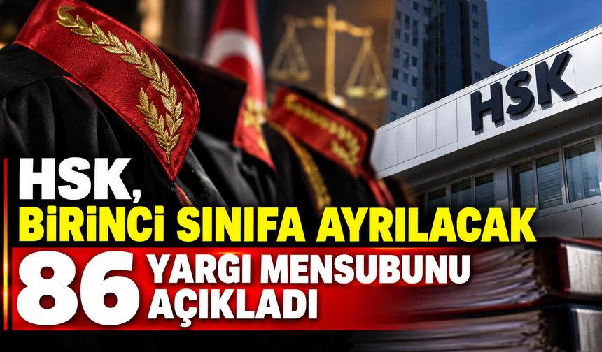 HSK, birinci sınıfa ayrılacak 86 yargı mensubunu açıkladı