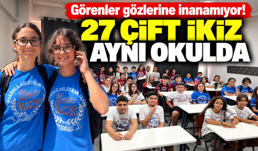 Görenler gözlerine inanamıyor! 27 çift ikiz aynı okulda