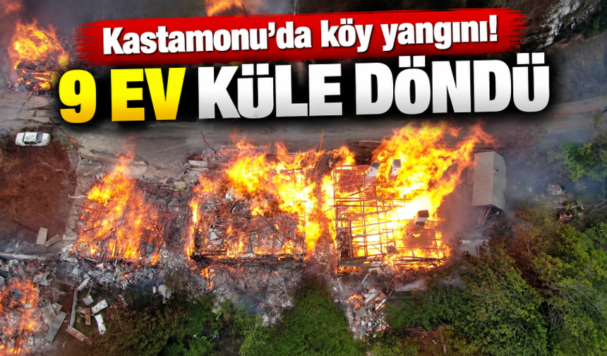 Kastamonu'da köy yangını! 9 ev küle döndü