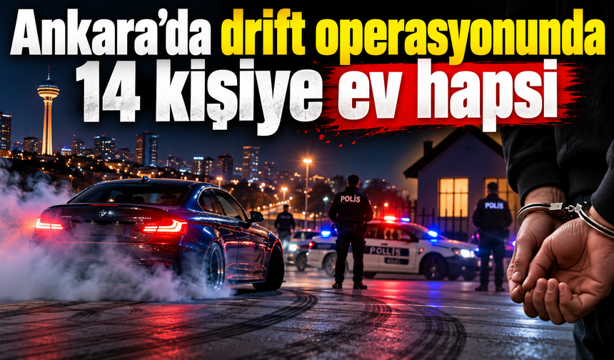 Ankara’da drift operasyonunda 14 kişiye ev hapsi