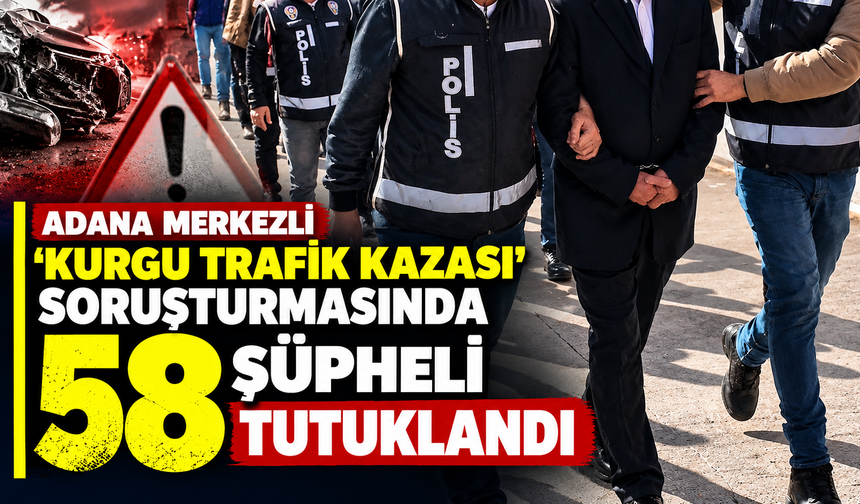 Adana merkezli 'kurgu trafik kazası' soruşturmasında 58 şüpheli tutuklandı