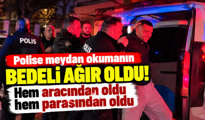 Kayseri'de polise meydan okumanın bedeli ağır oldu! Hem aracından oldu hem parasından oldu