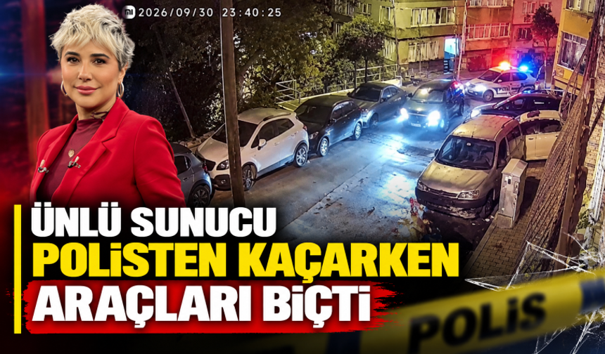 Ünlü sunucu polisten kaçarken araçları biçti