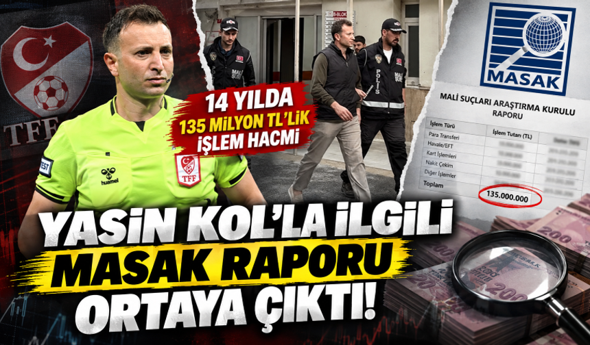 Yasin Kol'la ilgili MASAK raporu ortaya çıktı! 14 yılda 135 milyon TL'lik işlem hacmi