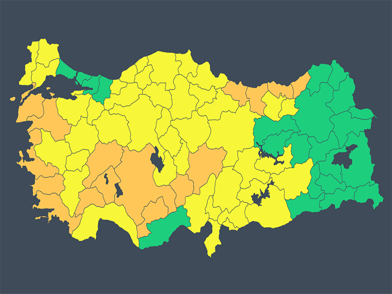 Meteoroloji 16 il için turuncu, 44 il için sarı kodlu uyarı yaptı