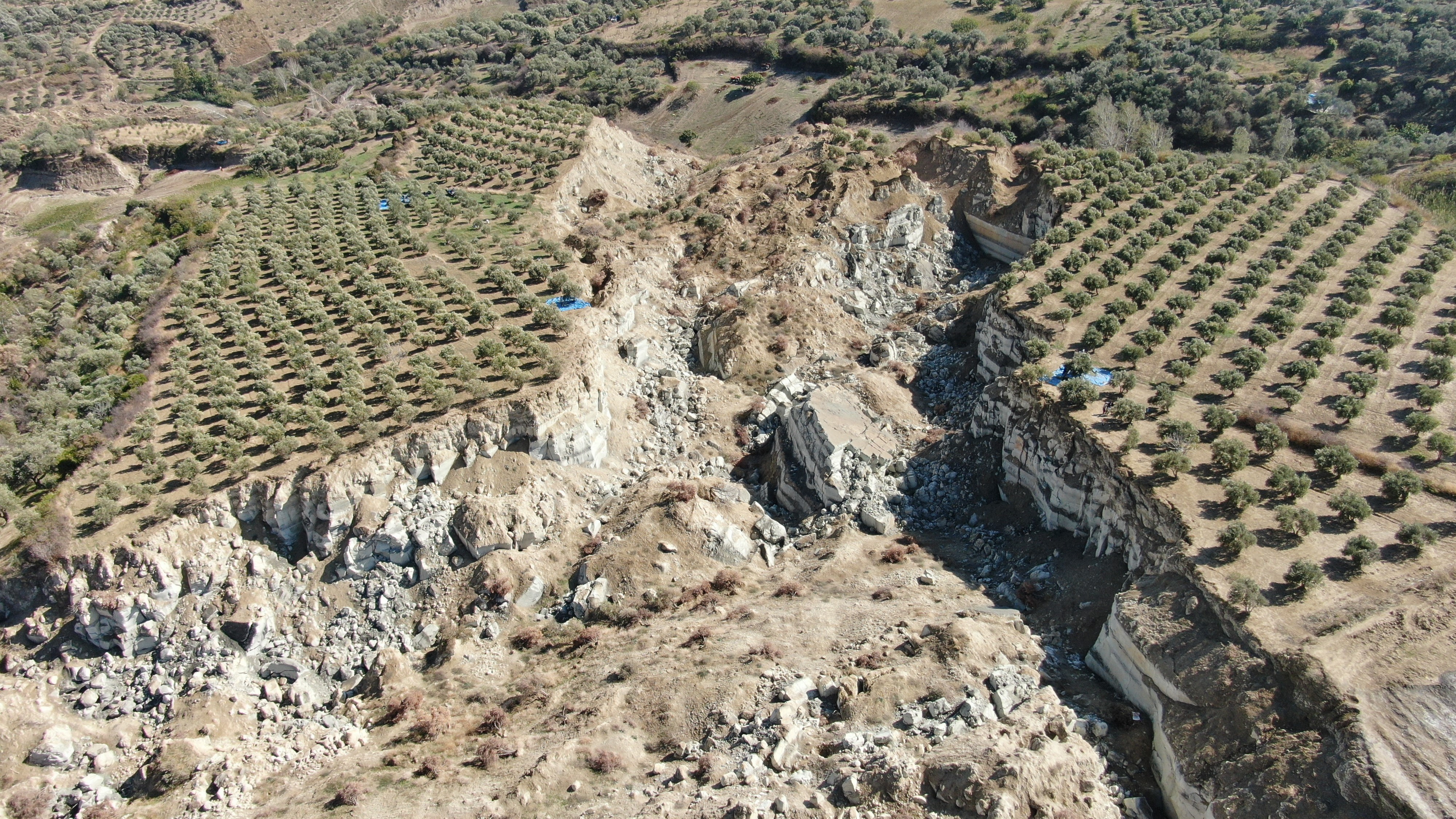 Kahramanmaraş merkezli depremlerde Hatay’ın Altınözü ilçesi Tepehan Mahallesi’ndeki 33 dönümlük zeytin bahçesi ortadan ikiye ayrılmıştı. 