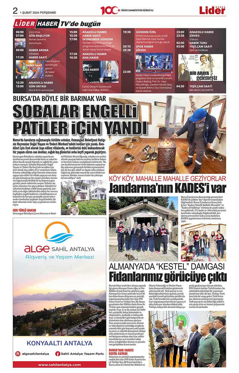 1 Ş U B A T L İ D E R G A Z E T E B U R S A 2