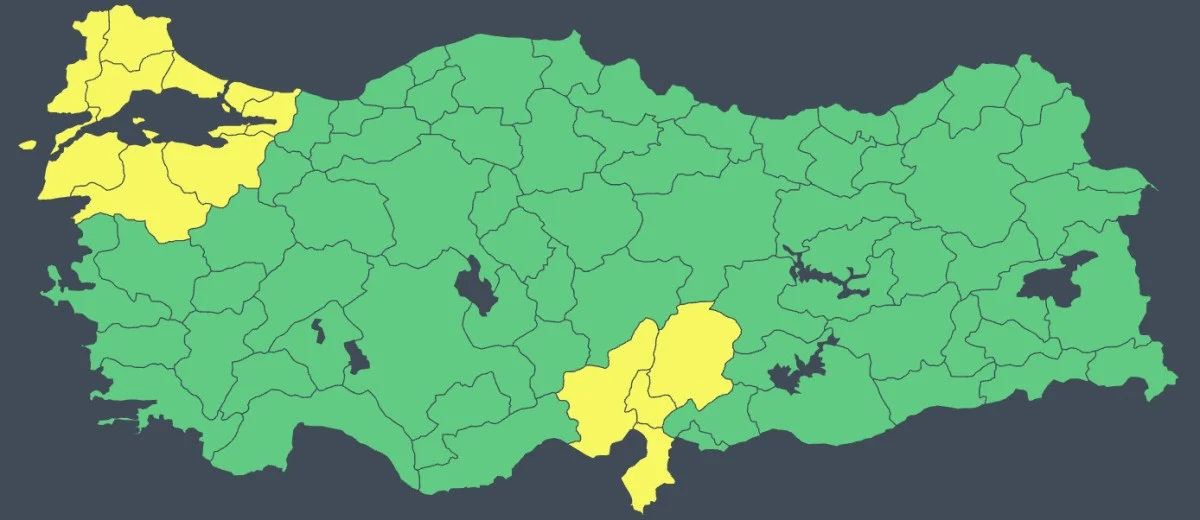 Meteoroloji'den 13 Şehre Sarı Uyarı