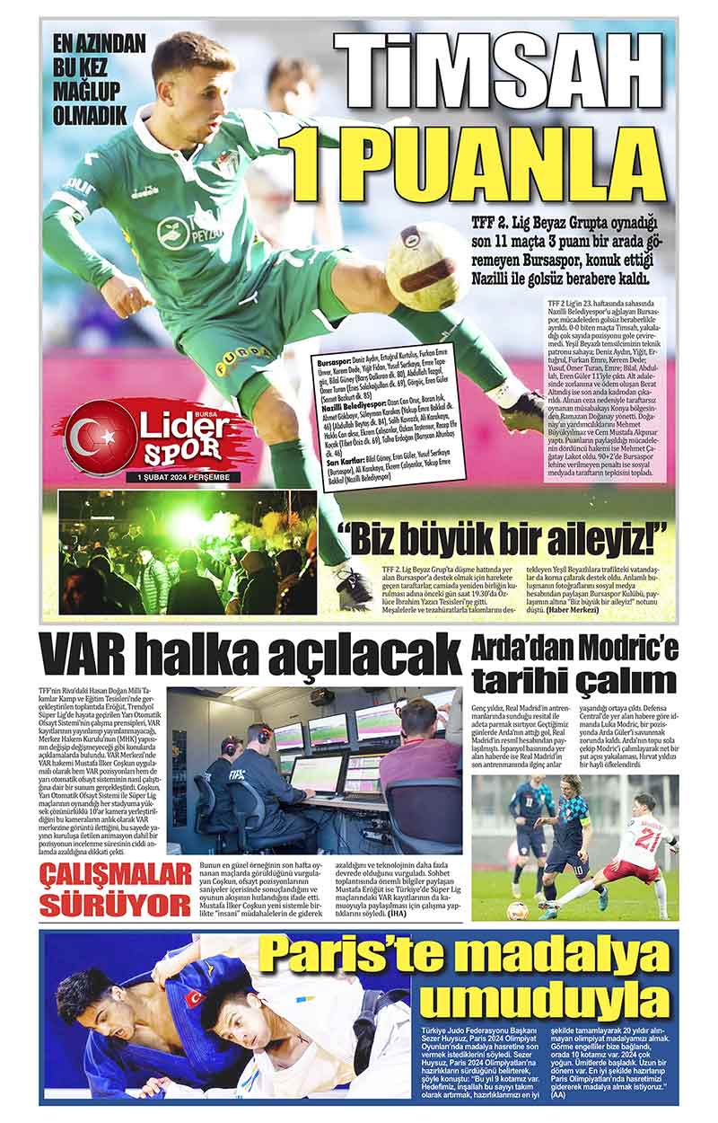 1 Ş U B A T L İ D E R G A Z E T E B U R S A 6