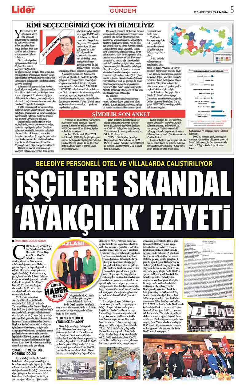 13 M A R T L İ D E R G A Z E T E A N T A L Y A 5