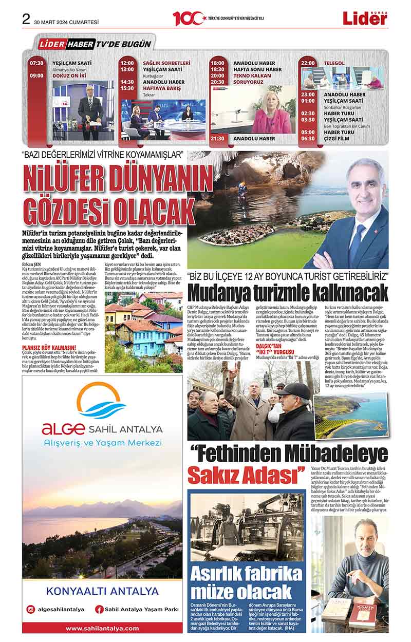 30 M A R T L İ D E R G A Z E T E B U R S A 2