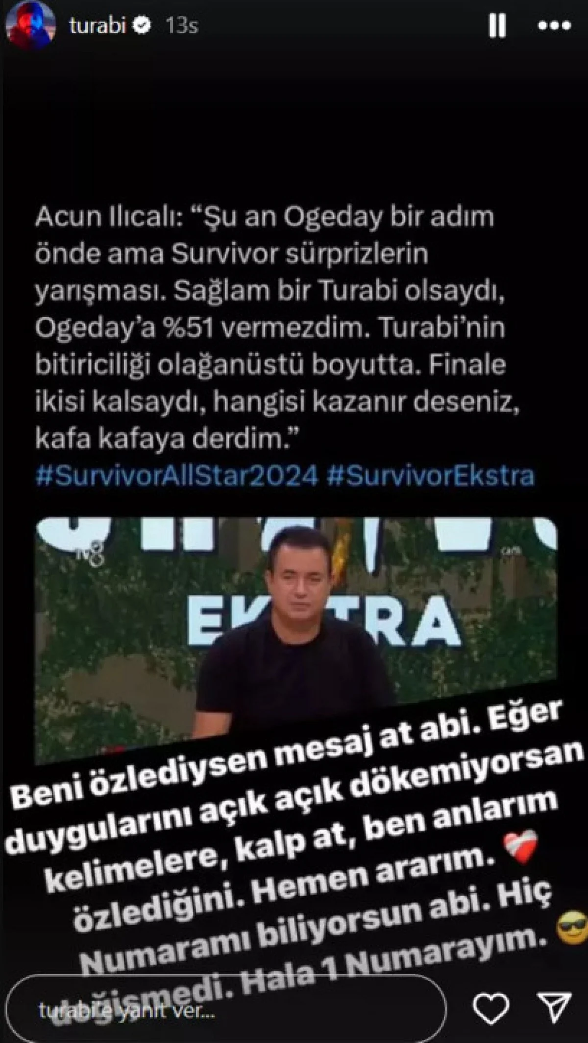 Turabi'den Acun Ilıcalı'ya Mesaj