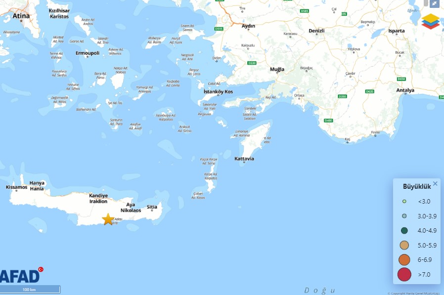 Girit Adası’nda 4 Büyüklüğünde Deprem Oldu
