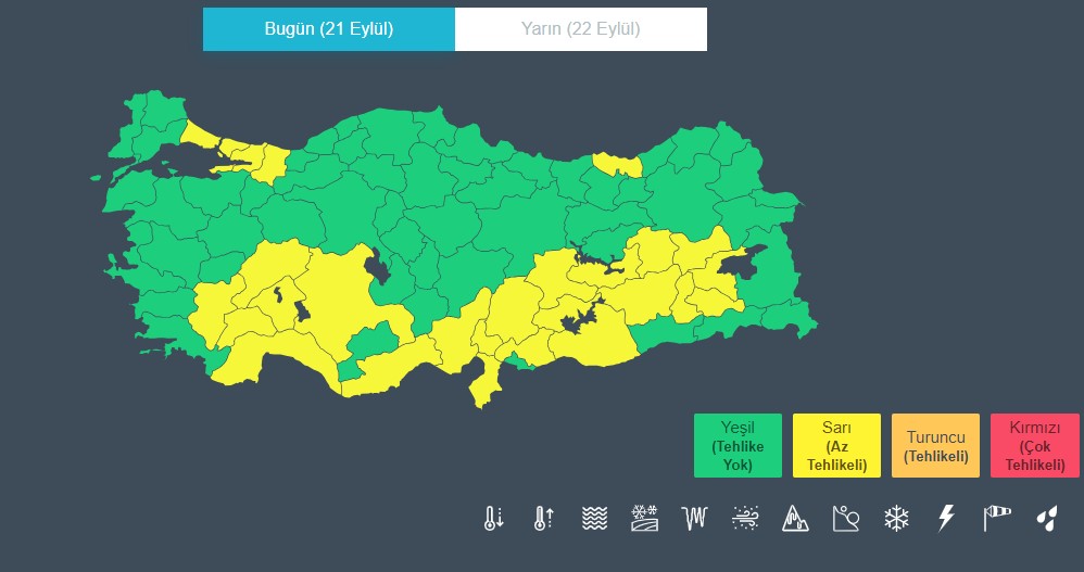 Meteorolojiden 26 Il Için Sarı Kodlu Uyarı